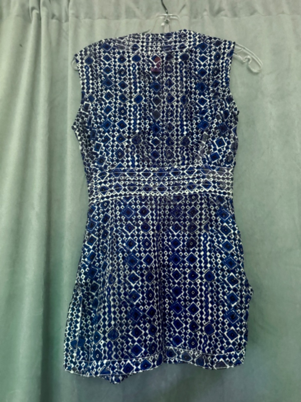 Tory Burch Blue and Black Geometric Tunic Tank - Picture 2 of 4